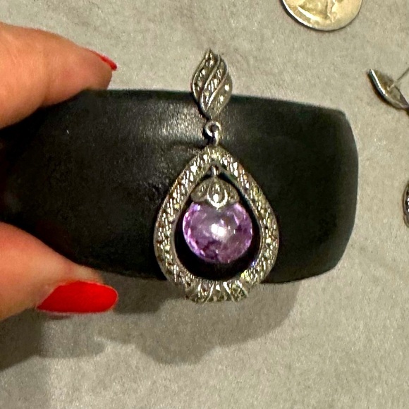 💎 Silvery Dangly Gemstone Earrings vintage - sold separately! - Picture 10 of 12